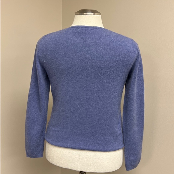 Charter Club 2-ply cashmere sweater classic crew neck long sleeves purple M - Picture 2 of 6